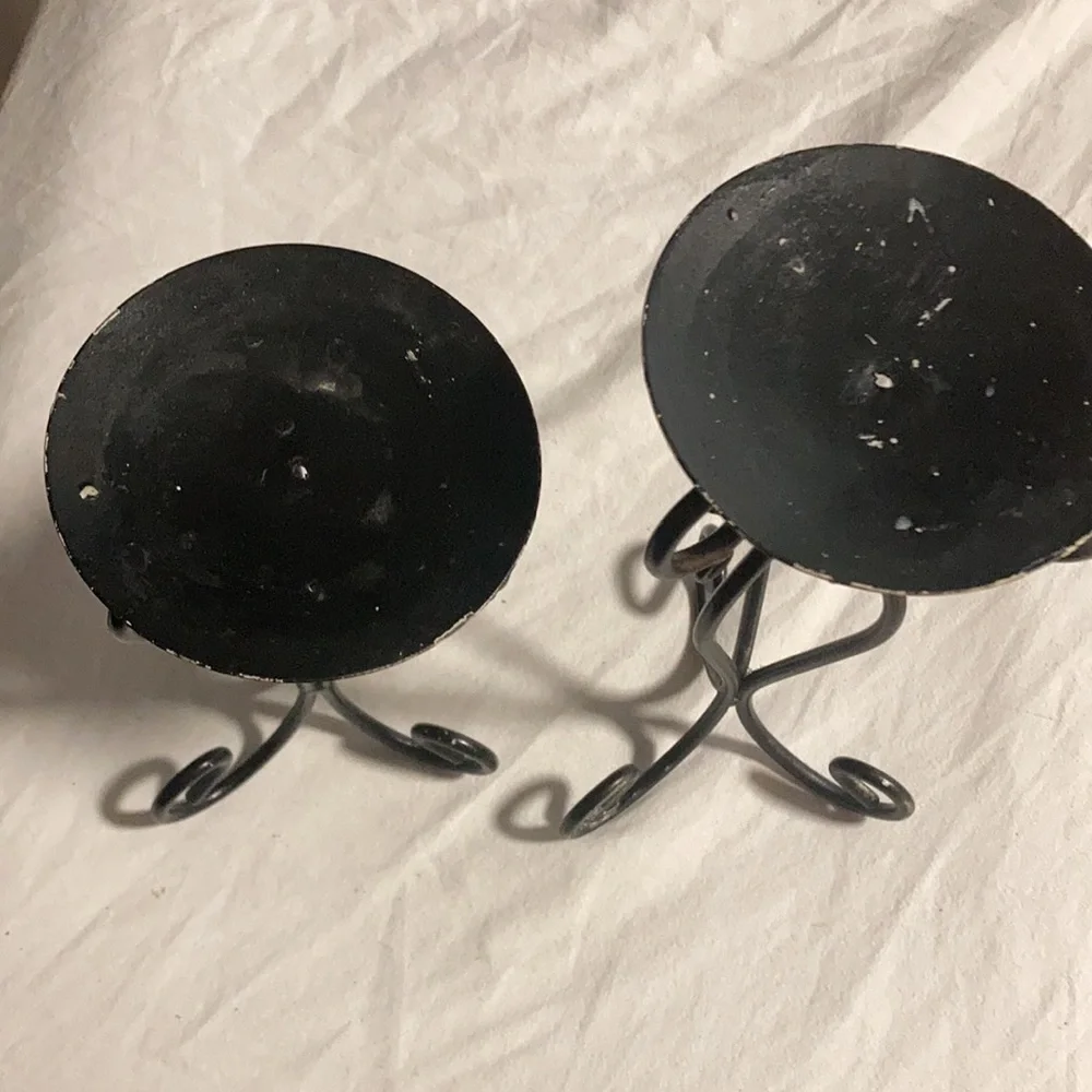 Wrought iron retro 70’s style Mediterranean candle holders